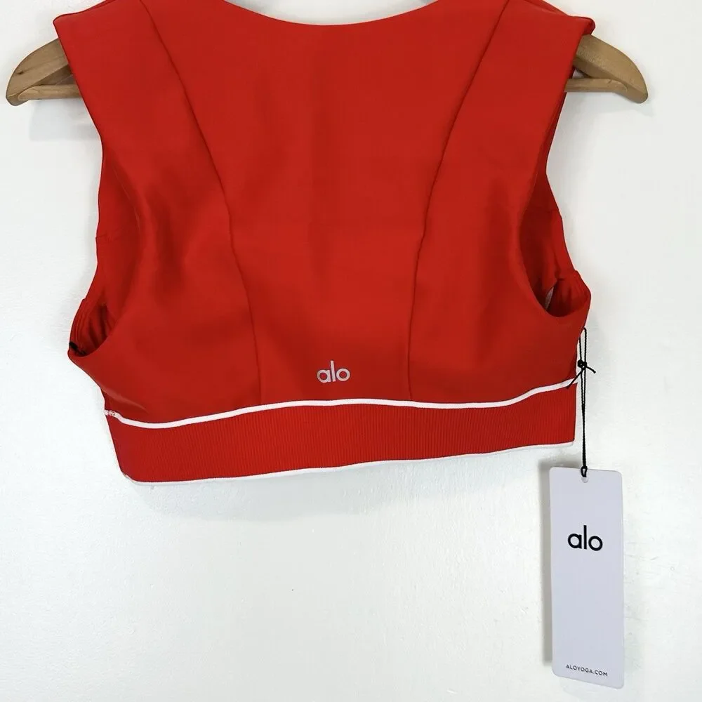 NWT Alo Yoga Airlift Alignment Bra Bright Red Size M W9824R Studio Yoga Pilates